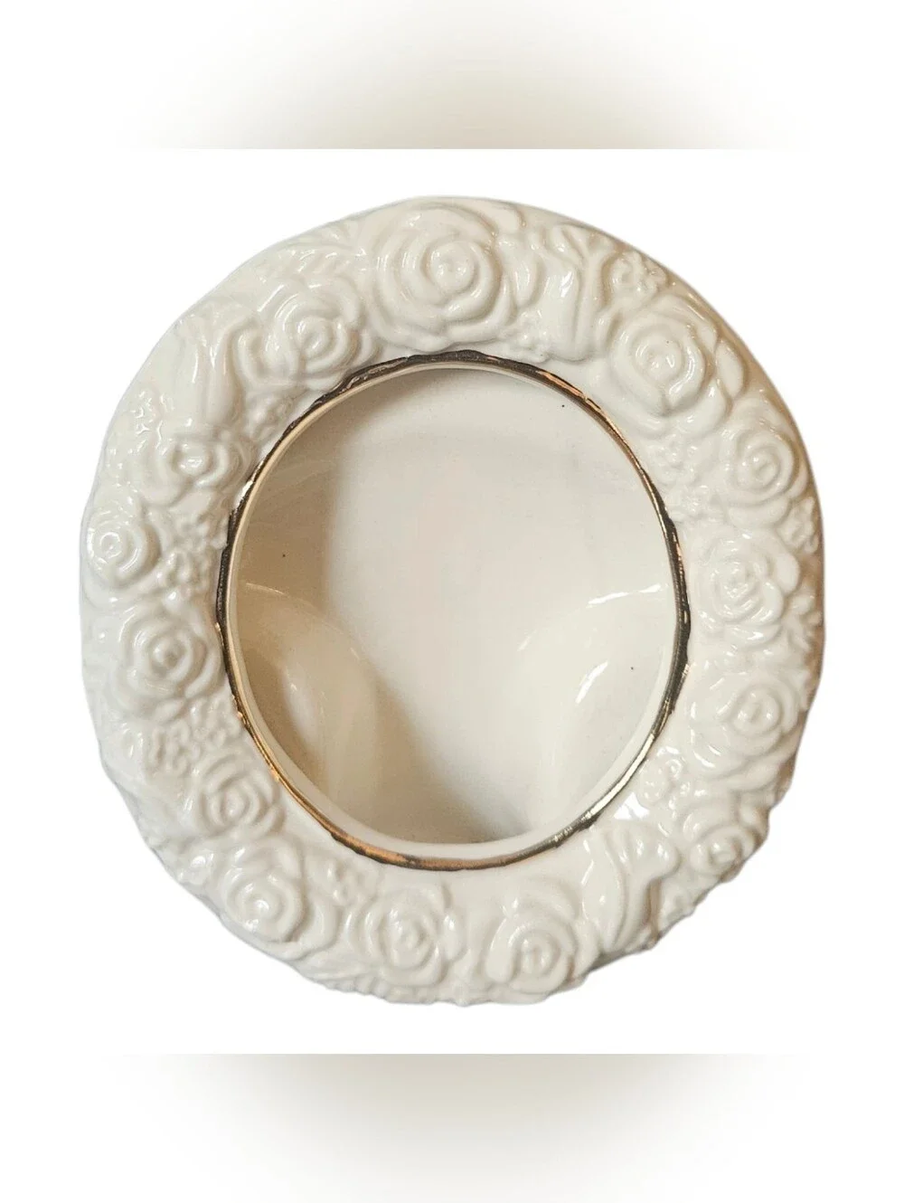 International Silver Company Rose Gold Trimmed Porcelain Picture Frame